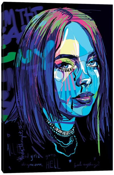 Billie Eilish Canvas Art Print - Pop Music Art