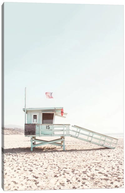 Lifeguard Hut Canvas Art Print - Sandy Beach Art