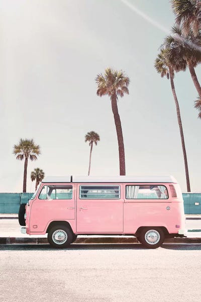 van pink and white