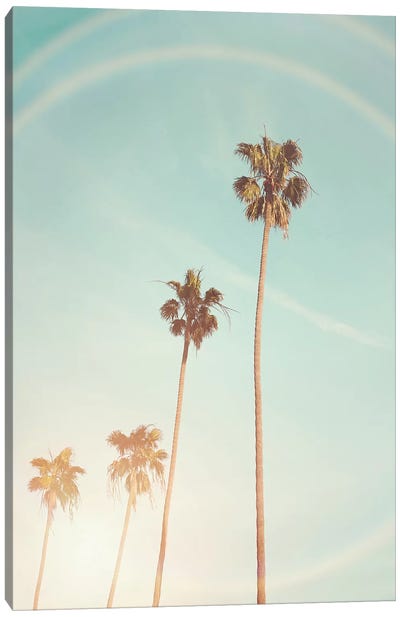 Sunny Palm Trees Canvas Art Print - Beach Vibes