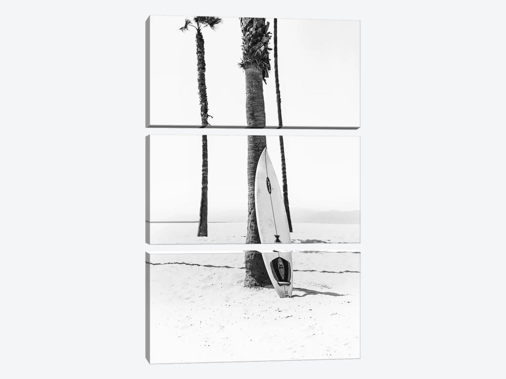 Surf Board In Black & White by Sisi & Seb 3-piece Canvas Wall Art
