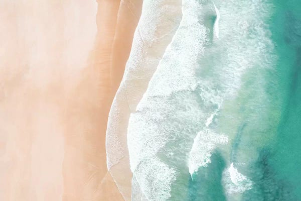 Large Coastal Art - Canvas Prints: Aerial Sea by Sisi & Seb