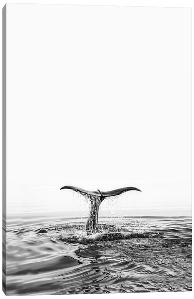 Whale Tale Canvas Art Print - Black & White Scenic