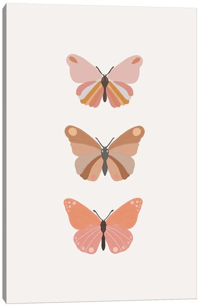 Butterflies Illustration Canvas Art Print - Sisi & Seb