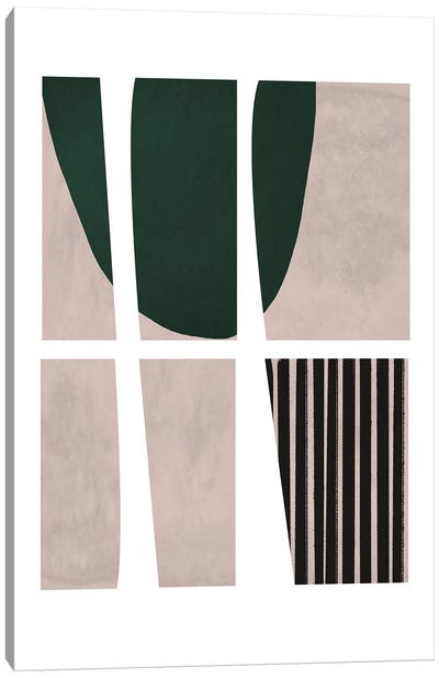 Abstract And Stripes I Canvas Art Print - Japandi