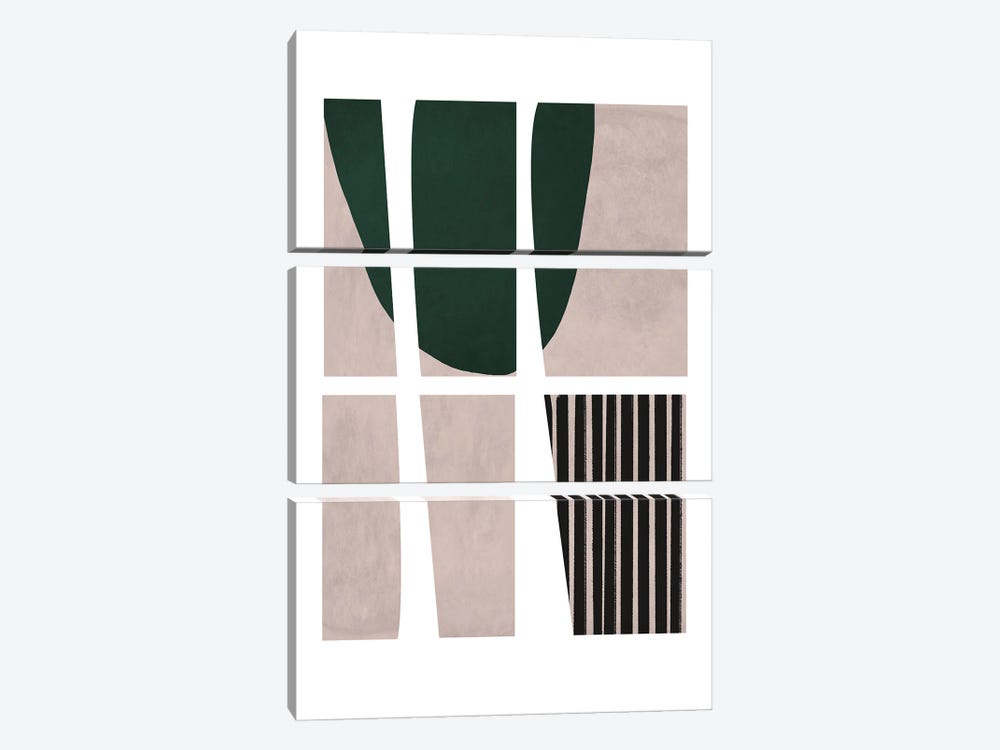 Abstract And Stripes I by Sisi & Seb 3-piece Canvas Print