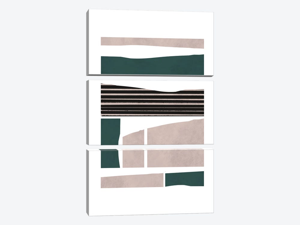 Abstract And Stripes II by Sisi & Seb 3-piece Canvas Art