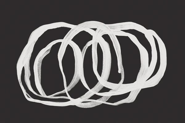 Giclee Features: Black Abstract Brush Circles by Sisi & Seb