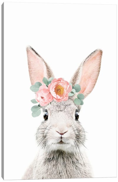 Flower Bunny Canvas Art Print - Sisi & Seb