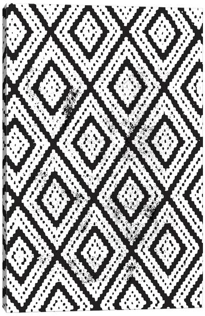 Boho Pattern Canvas Art Print - Black & White Patterns