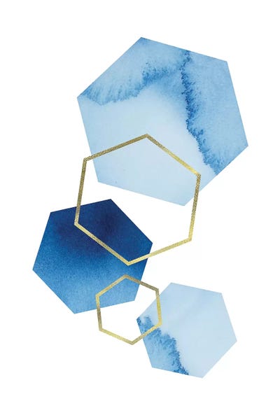 Bue & Gold by Sisi & Seb metal wall art