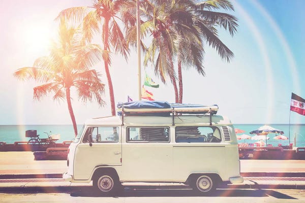 Large Photography - Canvas Prints: Camper Van by Sisi & Seb