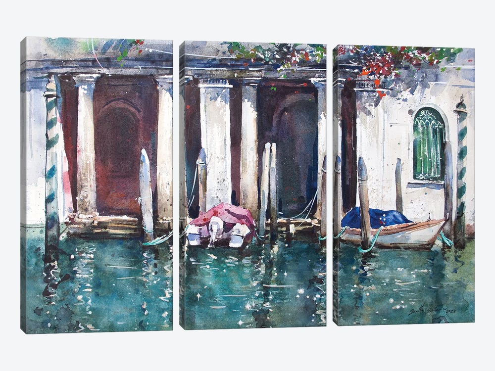 Green Venice by Svetlin Sofroniev 3-piece Canvas Art