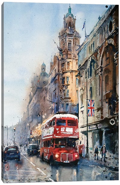 Knightsbridge In December Canvas Art Print - London Art