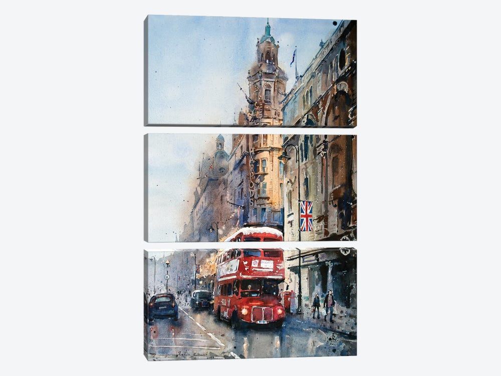 Knightsbridge In December by Svetlin Sofroniev 3-piece Canvas Art Print