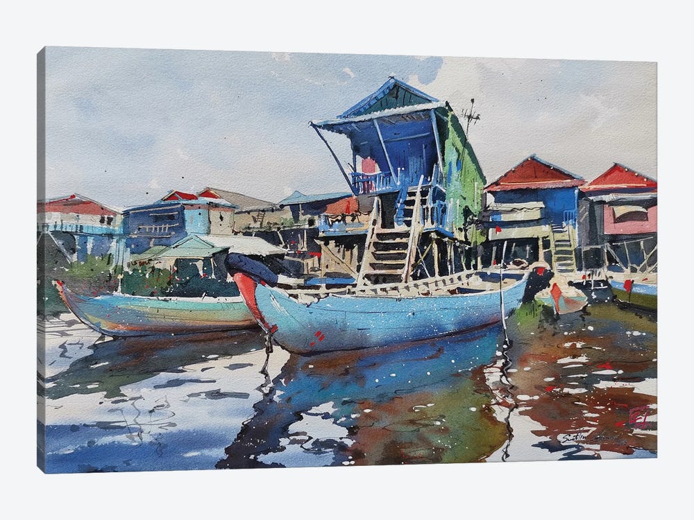 Floating Village (Tonle Sap Lake) by Svetlin Sofroniev 1-piece Canvas Print