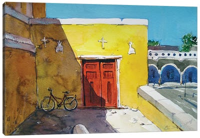 Mexican Yellow Canvas Art Print - Mexico Art
