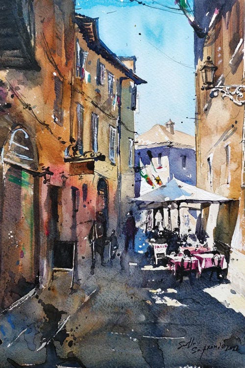 Narrow Street Cafe by Svetlin Sofroniev wall art