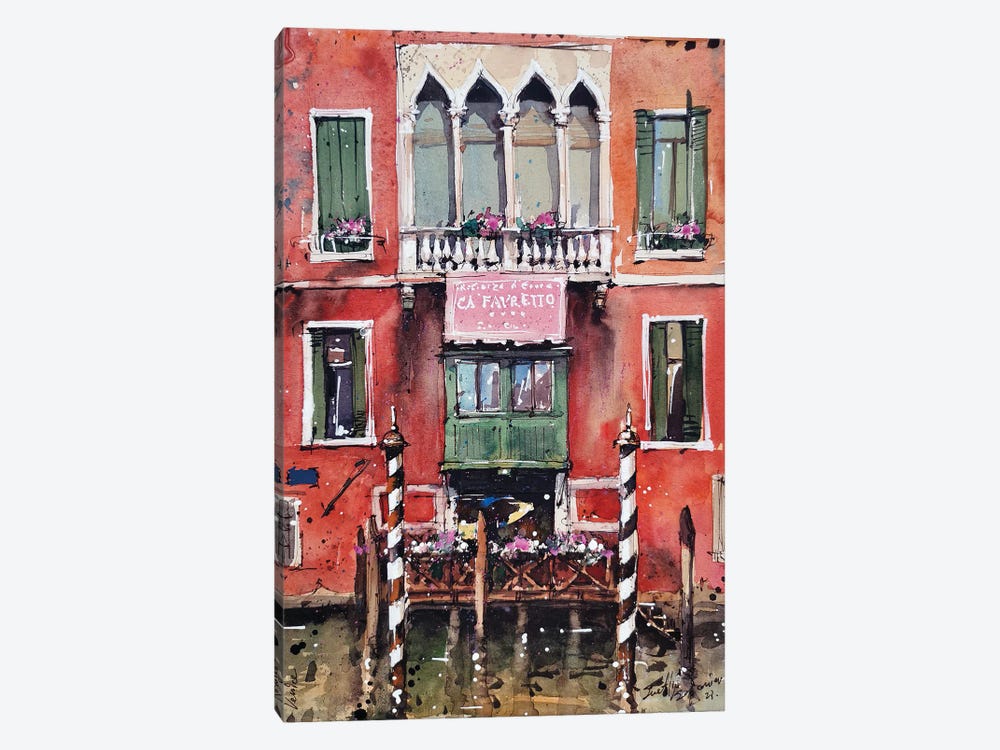 Red Venice by Svetlin Sofroniev 1-piece Canvas Art