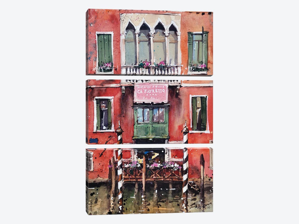 Red Venice by Svetlin Sofroniev 3-piece Canvas Artwork