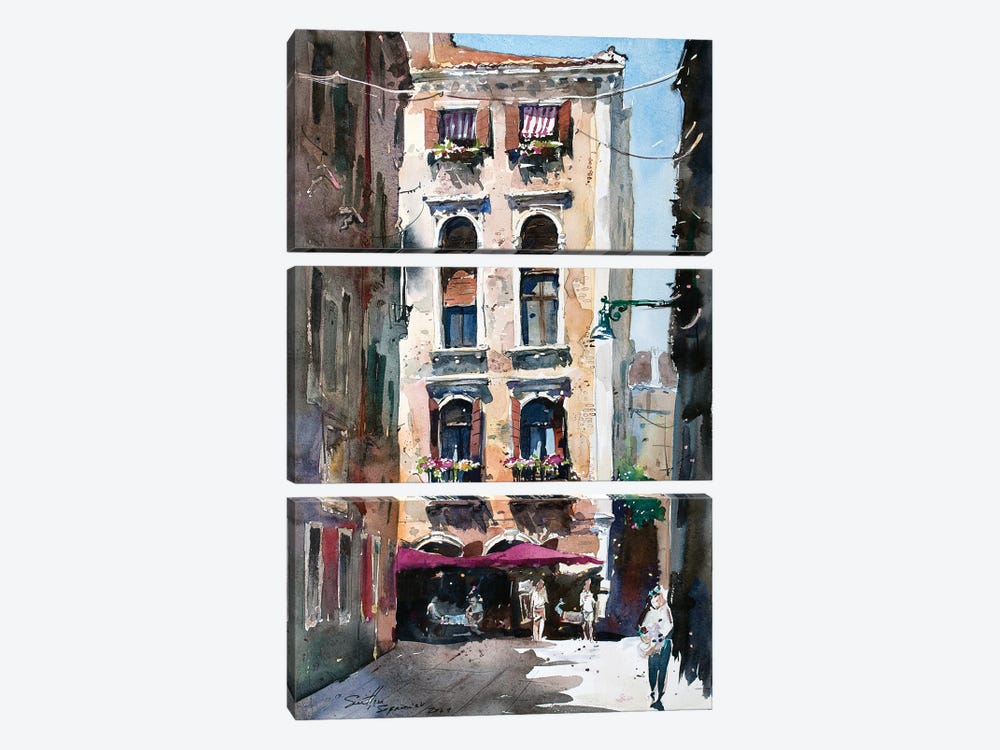 Venetian Street by Svetlin Sofroniev 3-piece Canvas Art Print