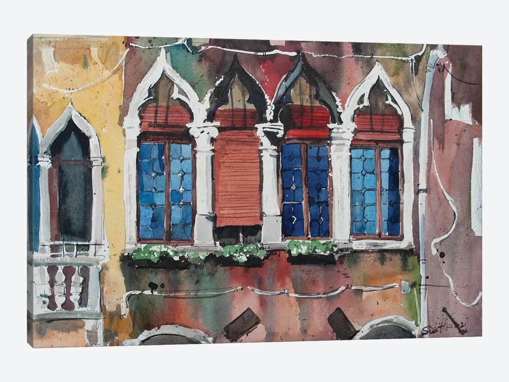 Venetian Windows by Svetlin Sofroniev 1-piece Canvas Art Print