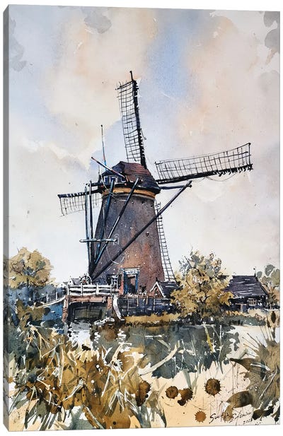 Windmill I Canvas Art Print - Watermill & Windmill Art