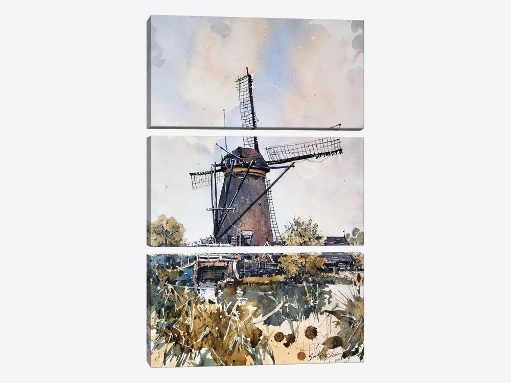 Windmill I by Svetlin Sofroniev 3-piece Canvas Art