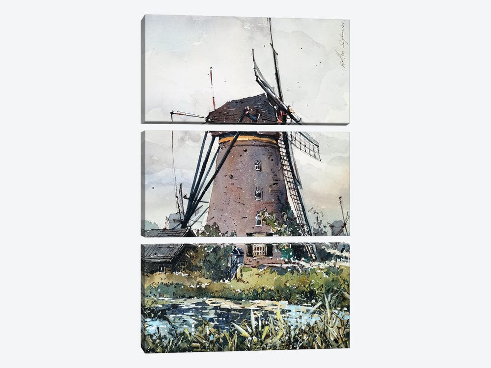 Windmill III by Svetlin Sofroniev 3-piece Canvas Wall Art