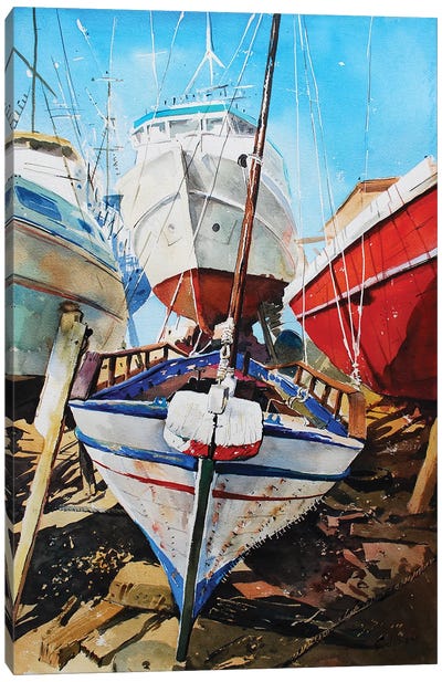 Boats To Repair Canvas Art Print - Svetlin Sofroniev