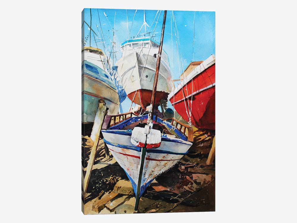 Boats To Repair by Svetlin Sofroniev 1-piece Canvas Art Print