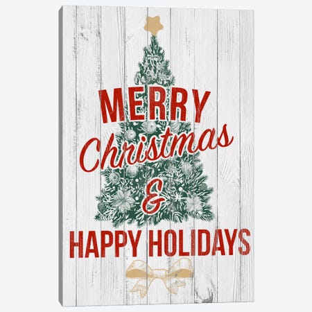 Merry Christmas & Happy Holidays Canvas Print #SSG4} by 5by5collective Canvas Print