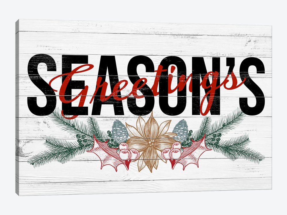 Season's Greetings by 5by5collective 1-piece Canvas Wall Art