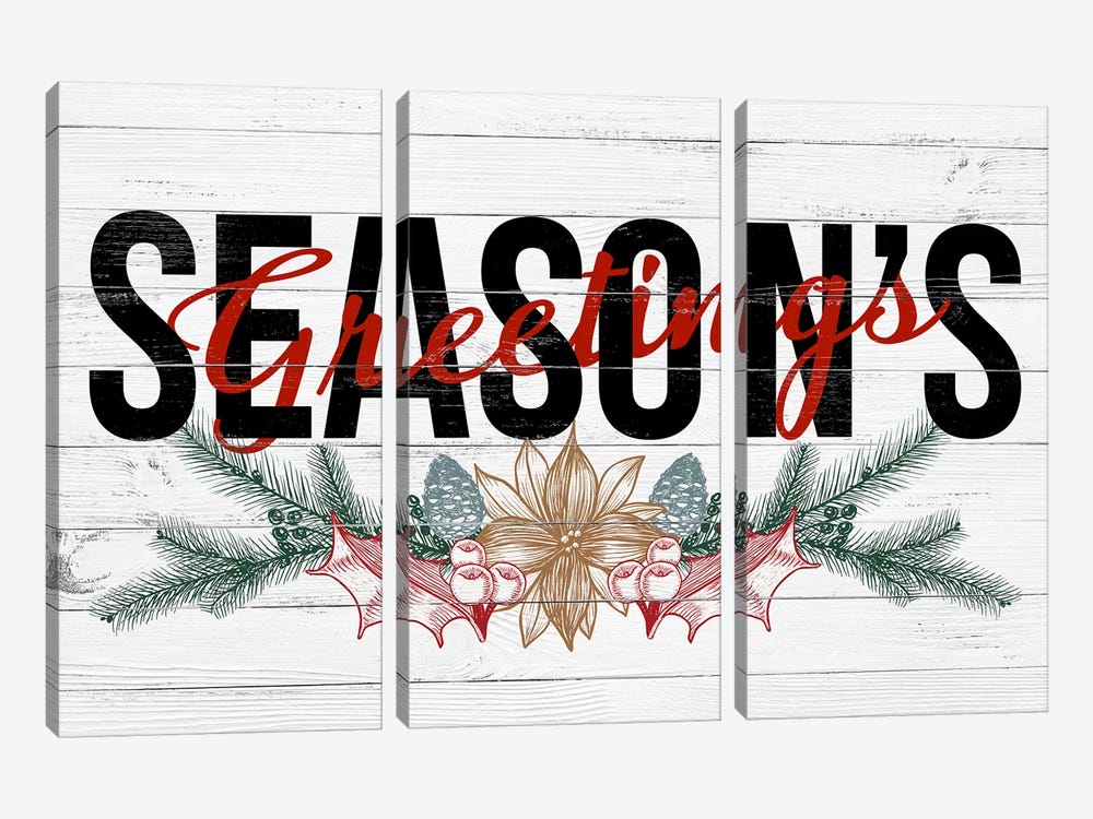 Season's Greetings by 5by5collective 3-piece Canvas Artwork