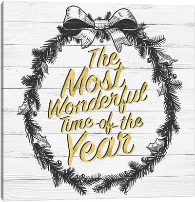 Wonderful Time Of The Year Canvas Art Print - Merry Metallic