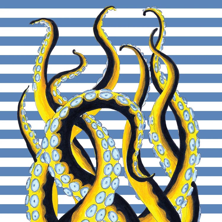 Yellow Black Tentacles Blue Stripes