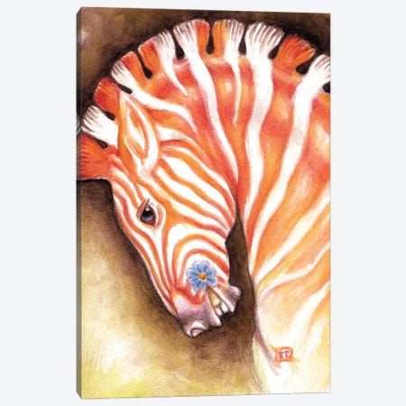 Carousel Zebra Horse Watercolor Art Canvas Print #SSI15} by Seven Sirens Studios Canvas Print