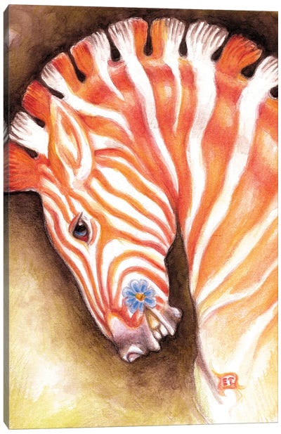 Carousel Zebra Horse Watercolor Art Canvas Art Print - Seven Sirens Studios
