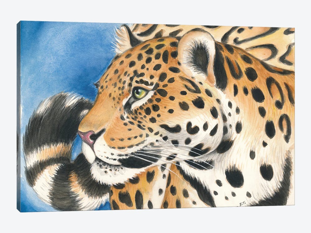 Jaguar On The Prowl Watercolor by Seven Sirens Studios 1-piece Canvas Art Print