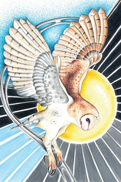 Seven Sirens Studios: Landing Barn Owl Moon Magic by Seven Sirens Studios