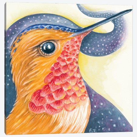 Red Rufous Hummingbird Cosmic Stars Galaxy Canvas Print #SSI174} by Seven Sirens Studios Canvas Art Print