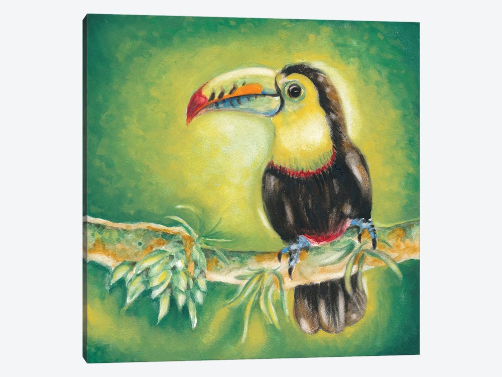 Toucan Bird Exotic Tropical Jungle Green by Seven Sirens Studios 1-piece Canvas Print