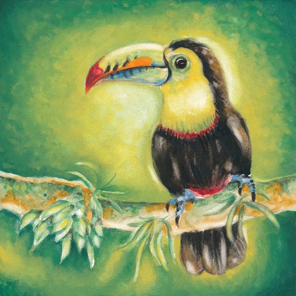 Seven Sirens Studios: Toucan Bird Exotic Tropical Jungle Green by Seven Sirens Studios