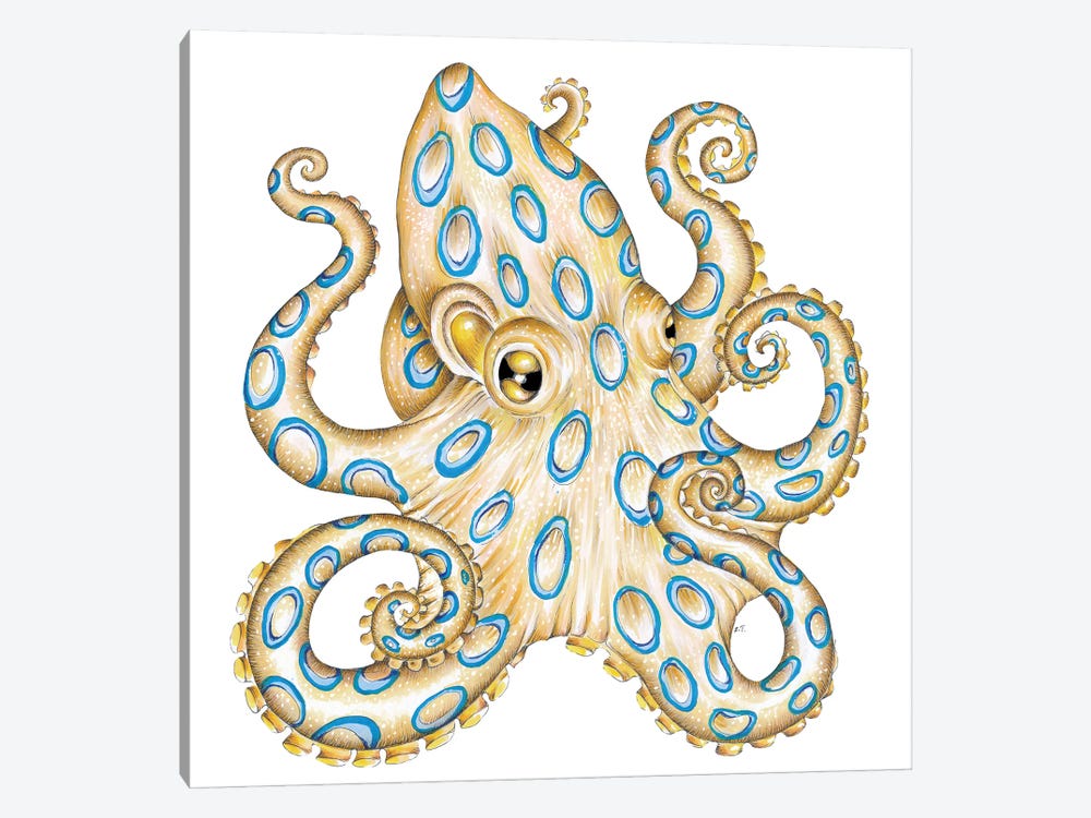 Blue Ring Octopus Tentacles by Seven Sirens Studios 1-piece Canvas Art