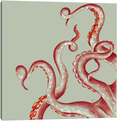 Coral Tentacles Taupe Canvas Art Print - Seven Sirens Studios