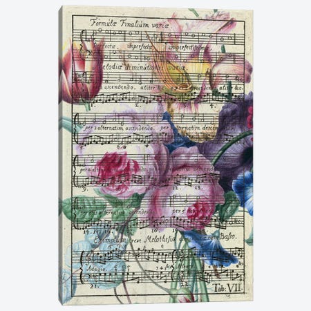 Floral Songs Music Chic Canvas Print #SSI30} by Seven Sirens Studios Canvas Wall Art