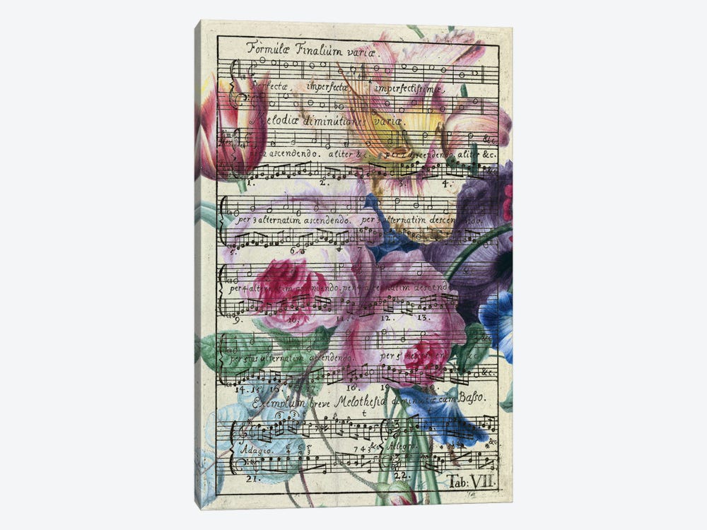 Floral Songs Music Chic by Seven Sirens Studios 1-piece Art Print