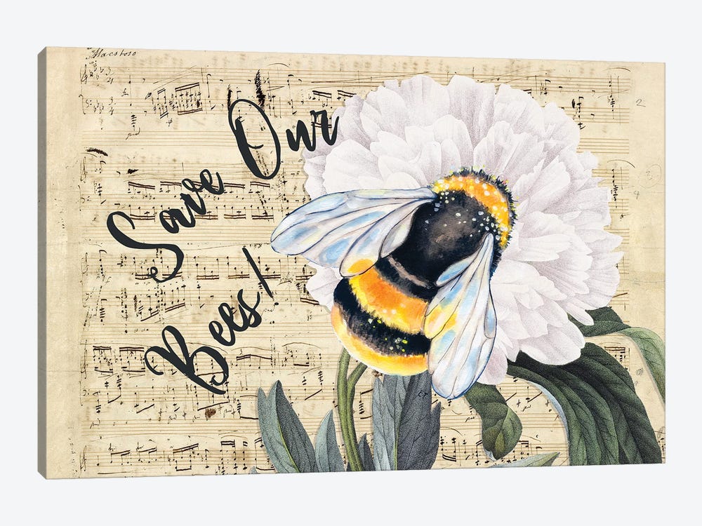Music For The Bees Peony by Seven Sirens Studios 1-piece Art Print