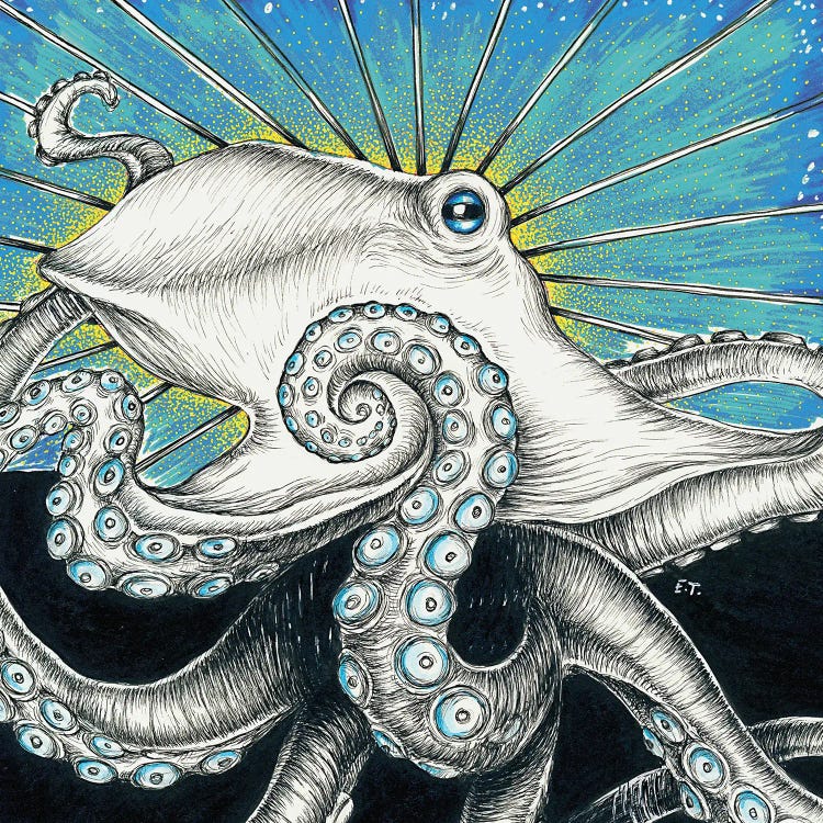 Octopus Blue Ink