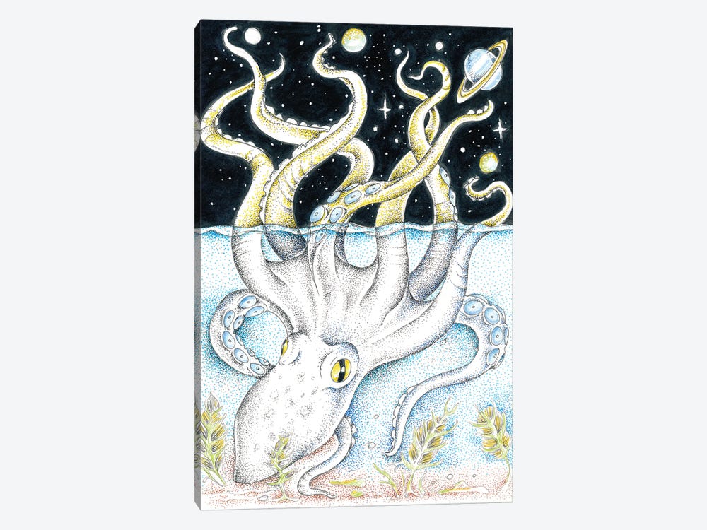 Octopus Galaxy Ink Dots by Seven Sirens Studios 1-piece Canvas Artwork
